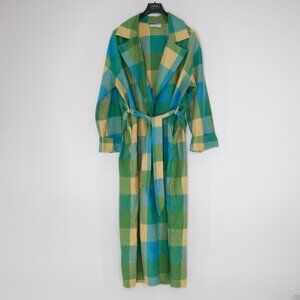 Michael Kors Wool-Blend Plaid Robe